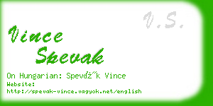 vince spevak business card